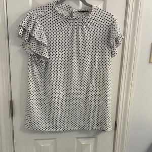 Adrianna Papell Black and White Polka Dot Blouse